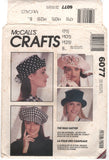 McCall's 6077 Five Great Hats and a Tie to Create, Partially Cut, Partially Factory Folded, Complete Sewing Pattern Various Sizes