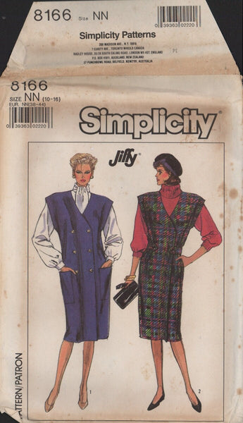 Simplicity 8166 Sewing Pattern, Women's Jumper, Size 10-16, Uncut, Factory Folded