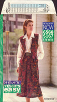 See&Sew 6568 Sewing Pattern, Vest, Skirt and Shirt, Size 18-20-22, Uncut, Factory Folded