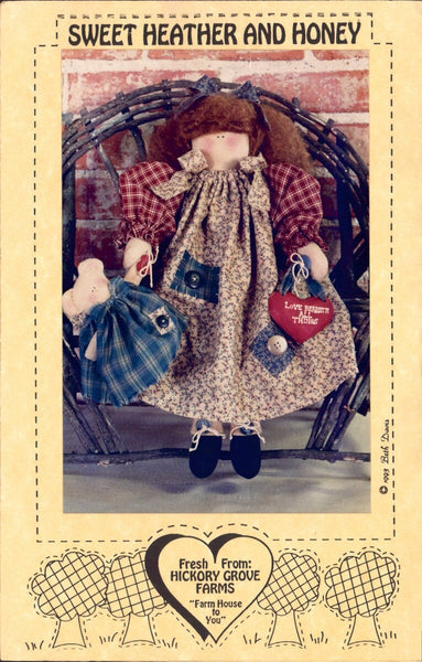 Hickory Grove Farms Sweet Heather And Honey Sewing Pattern, Dolls, One Size, Uncut, Complete