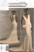 Vogue 1032 Close Fitting, Floor Length Mermaid Bridal Gown, Partially Cut or Uncut, Sewing Pattern Size 12-16