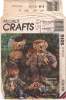 McCall's 5125 Fay White Elderbearies: Male or Female 19" or 15" Tall Bear Dolls and Clothes, Uncut, Factory Folded Sewing Pattern