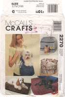 McCall's 2270 Pet Carrier, Bedding and Blanket, Uncut, Factory Folded, Sewing Pattern Various Sizes