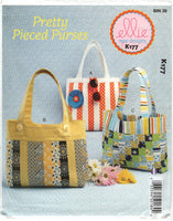 Ellie Mae Designs K177 Pretty Pieced Purses/Handbags, Uncut, Factory Folded, Sewing Pattern Various Sizes