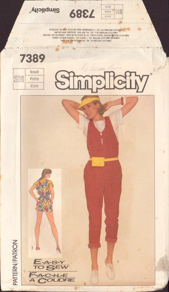 Simplicity 7389 Sewing Pattern, Jumpsuit and Top, Size Small, Uncut