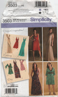 Simplicity 3503 Evening or Day Dress in Two Lengths with Bodice Variations, Uncut, Factory Folded Sewing Pattern Multi Size 6-14