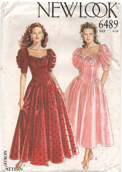 New Look 6489 Romantic Fit and Flare Prom/Formal/Evening Dress in Two Patterns Central New Look 6489 Romantic Fit and Flare Prom/Formal/Evening Dress in Two Patterns Central