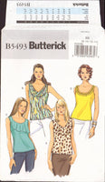 Butterick 5493 Sewing Pattern, Women's Tops, Size 8-14, Uncut, Factory Folded