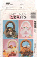 McCall's 3555 Animal Gift Baskets: Duck, Bear, Dog and Rabbit, Uncut, Factory Folded Sewing Pattern Size 24" (60 cm)