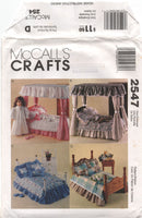 McCall's 2547 Bedroom Ensemble, Kitten, Nightgown and Slippers for 18" (46 cm) Doll, Uncut, Factory Folded Sewing Pattern