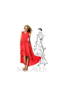 McCall's 6698 Evening Dress with Flounced, Tiered Skirt, Uncut, Factory Folded Sewing Pattern Multi Size 4-12