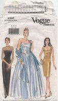 Vogue 9397 Evening Dress in Three Lengths and Styles with Lined Stole, Partially Cut, Complete Sewing Pattern Size 8-12