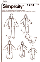 Simplicity 1731 Child, Teen, Adult Fleece Jumpsuit and Dog Coat, Uncut, Factory Folded Sewing Pattern Multi Size