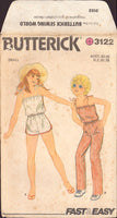 Butterick 3122 Sewing Pattern, Girls' Jumpsuit, Size 7, Cut, Complete