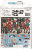 Vogue 1844 Toddler's Transfer Togs: Jumper, Jumpsuit, Bloomers, Blouse and Shirt, Uncut, Factory Folded Sewing Pattern Size 1 or Size 2