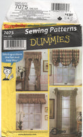 Simplicity 7075 Window Treatments in Various Lengths and Styles, Uncut, Factory Folded Sewing Pattern