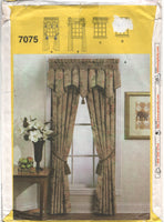 Simplicity 7075 Window Treatments in Various Lengths and Styles, Uncut, Factory Folded Sewing Pattern