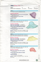 Kwik Sew 3885 Summer Hats: Bell Shaped, Wide Brimmed, Open-Crown and Lined Cap Styles, Uncut, Factory Folded Sewing Pattern Various Sizes