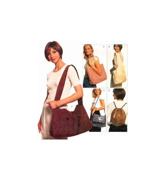 McCall's 8705 Tote, Sling, Messenger and Shoulder Bags, Uncut, Factory Folded Sewing Pattern Various Sizes