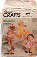McCall's 770 Blossom Babies 12" (30.5 cm) Doll and Clothing, Partially Cut, Complete Sewing Pattern