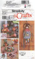 Simplicity 5227 Sewing Room Accessories: Pin Cushion, Bear, Sewing Kit, Needle Holder, Sewing Doll, Uncut, Factory Folded Sewing Pattern