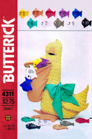 Butterick 4311 Retro Teaching Toy: 24" (61 cm) Pelican with Numbered Fish Uncut, Factory Folded Sewing Pattern