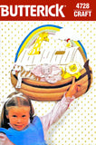 Butterick 4728 Quilted 17" (43 cm) Noah's Ark Wall Hanging, Uncut, Factory Folded Sewing Pattern
