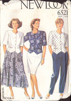 New Look 6521 Sewing Pattern, Blouse, Skirt, Trousers and Culottes, Size 8-20, Uncut, Factory Folded