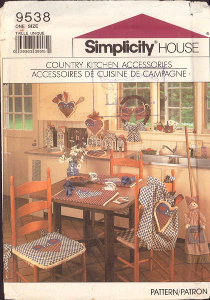 Simplicity 9538 Sewing Pattern, Kitchen Accessories, One Size, Uncut, Factory Folded