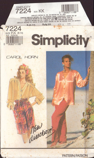 Simplicity 7224 Sewing Pattern, Pants or Shorts and Shirt, Size 8-14, Uncut, Factory Folded