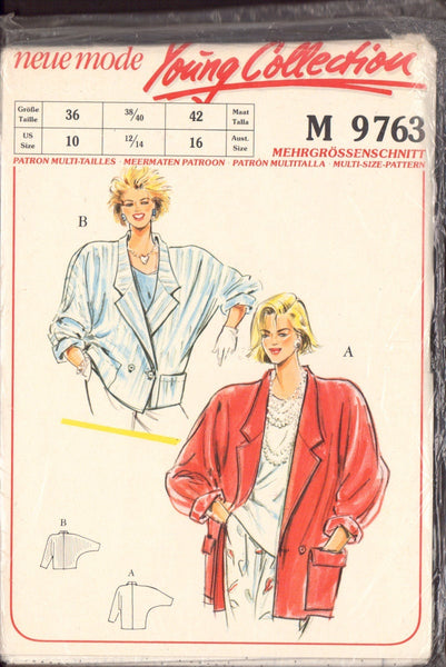 Neue Mode 9763 Sewing Pattern, Women's Jacket, Size 10-16, Uncut, Factory Folded