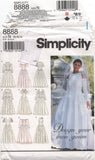 Simplicity 8888 Lined Bridal Gown with Style Variations, Uncut, Factory Folded, Sewing Pattern Size 10-14 (32.5-36)