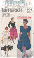 Butterick 4306 Morton Myles 205 Lined, Drop Waist Evening Dress with Sweetheart Neckline, Uncut, Factory Folded, Sewing Pattern Size 6-10