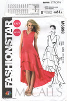 McCall's 6698 Evening Dress with Flounced, Tiered Skirt, Uncut, Factory Folded Sewing Pattern Multi Size 4-12
