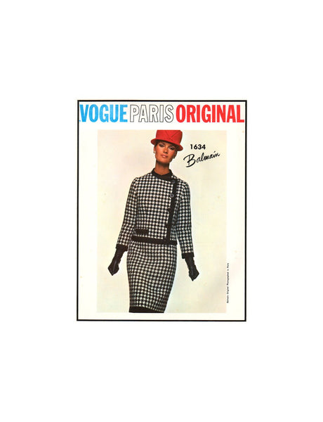 Vogue Paris Original 1634 Balmain Semi-Fitted Dress with Jacket, Uncut, Factory Folded, Sewing Pattern with Label Size 14 Bust 34