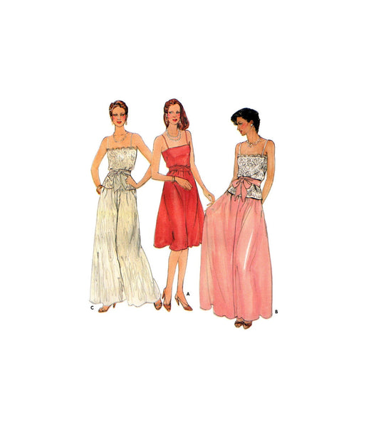 Butterick 4124 Evening Wear: Camisole, Skirt, Pants, Uncut, Factory Folded Sewing Pattern Size 14