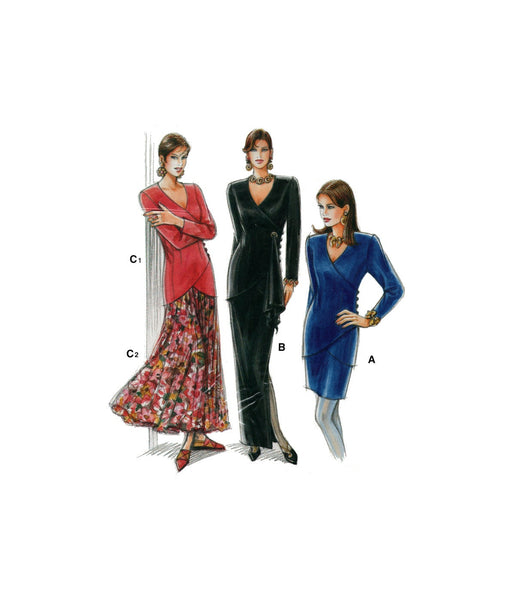 Neue Mode 21929 Side Buttoned Evening Jacket and Skirt in Three Styles, Uncut, Factory Folded Sewing Pattern Multi Size 10-20