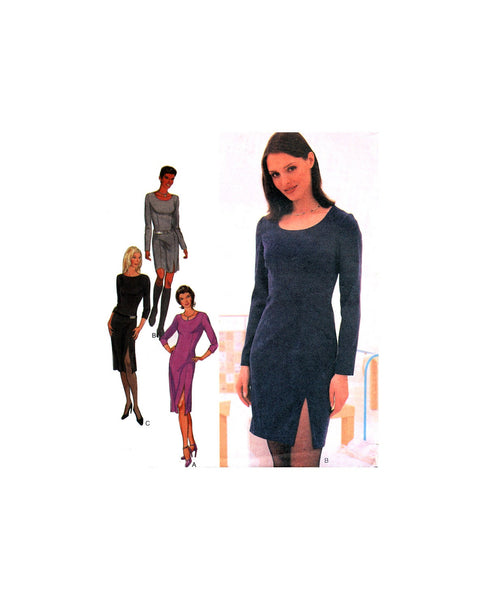 Style 2937 Scoop Neckline Dress in Two Lengths with Front Side Split, Uncut, Factory Folded, Sewing Pattern Multi Size 6-16