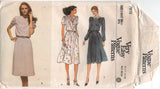 Vogue 7675 Blouson Dress with Slightly Flared Skirt and Sleeve Variations, Uncut, Factory Folded, Sewing Pattern Size 8