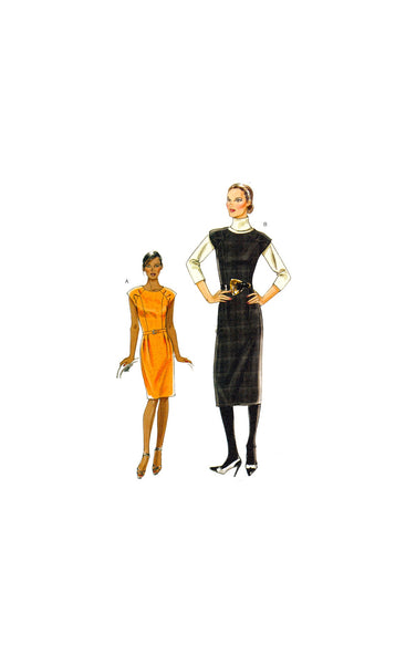 Vogue 8531 Straight or Tapered, Cap Sleeve Dress in Two Lengths, Cut, Complete, Sewing Pattern Size 6-12