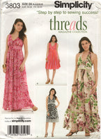 Simplicity 3803 Dress in Two Lengths with Bodice Variations, Uncut, Factory Folded, Sewing Pattern Size 4-12