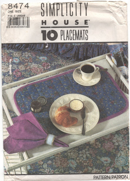 McCall's 8474 Sewing Pattern, Ten Placemats, Partially Cut, Complete