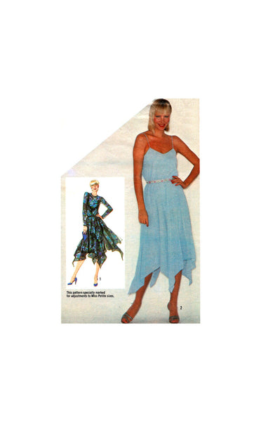 Simplicity 9963 Slip Type Dress with Handkerchief Hem, Uncut, Factory Folded, Sewing Pattern Size 14