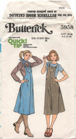 Butterick 5958 Fitted A-Line, Overalls Style Jumper, Cut, Complete, Sewing Pattern Size 14