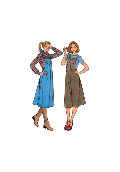 Butterick 5958 Fitted A-Line, Overalls Style Jumper, Cut, Complete, Sewing Pattern Size 14