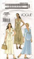 Vogue 8384 Front Gathered, Deep V-Neckline Dress with Sleeve Variations, Uncut, Factory Folded, Sewing Pattern Size 6-12