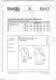 Burda 6443 Mock Wrap Top or Dress with Three Quarter Length or Short Sleeves, Uncut, Factory Folded, Sewing Pattern Multi Size 8-20