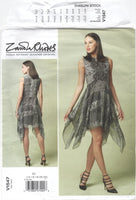 Vogue 1547 Zandra Rhodes Fitted, Flared Shaped Hemline Dress, Uncut, Factory Folded, Sewing Pattern Size 14-22