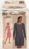 Simplicity 8849 Belle France Front Panel Dress with Shaped Drop Waist Skirt, Uncut, Factory Folded, Sewing Pattern Size 14