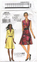 Vogue 8646 Sleeveless or Three Quarter Length Sleeve Wrap Dress, Uncut, Factory Folded Sewing Pattern Size 6-12